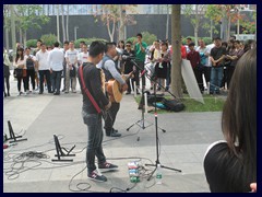 Pop rock band performing in Futian, near Civic Center